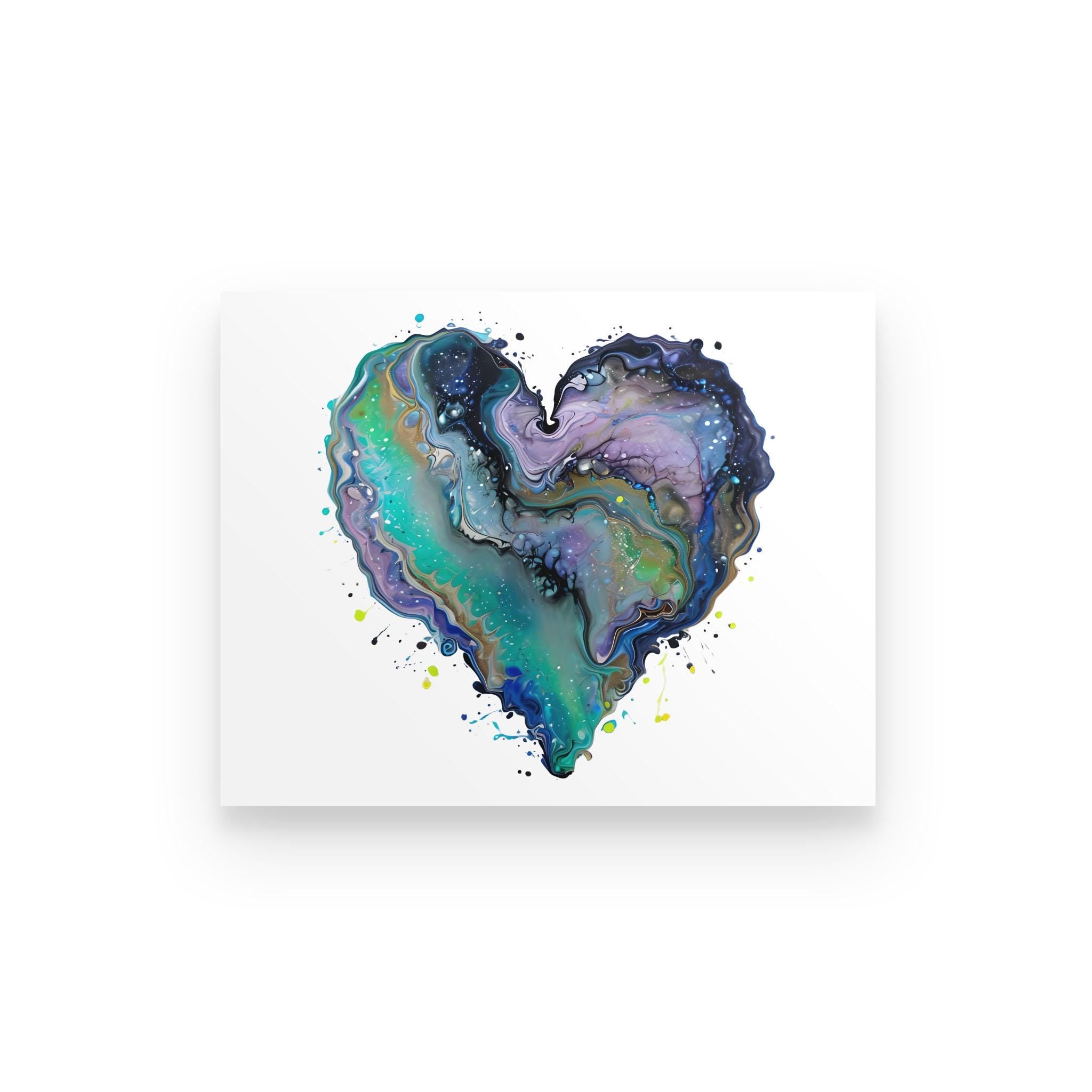 Fluid Art Heart Poster – Modern Home Decor