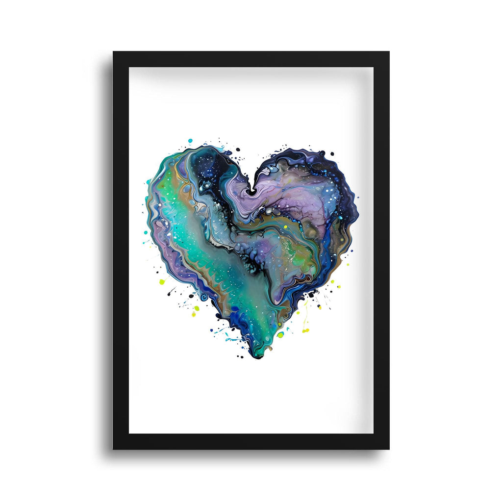Fluid Art Heart (1) - Framed Art Print (1" frame)
