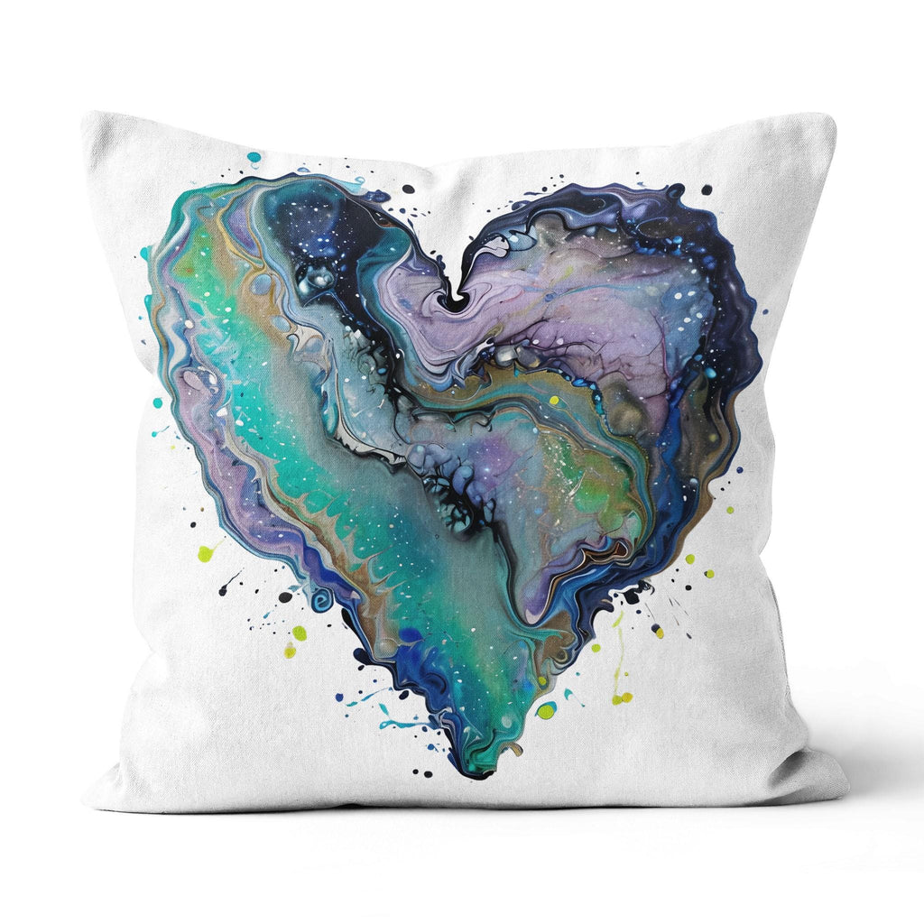 Fluid Art Heart (1) - Canvas Throw Pillow