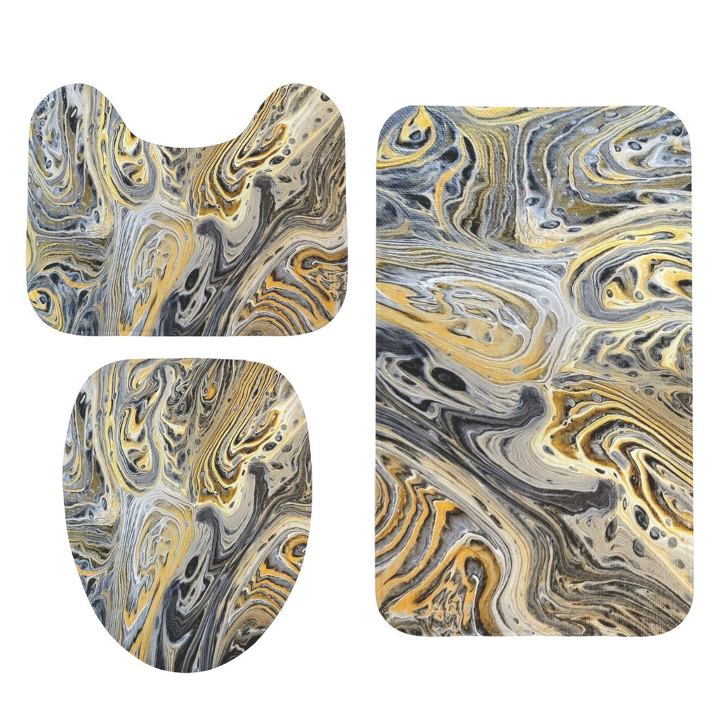 Metallurgy 3-Piece Bathroom Rug Set