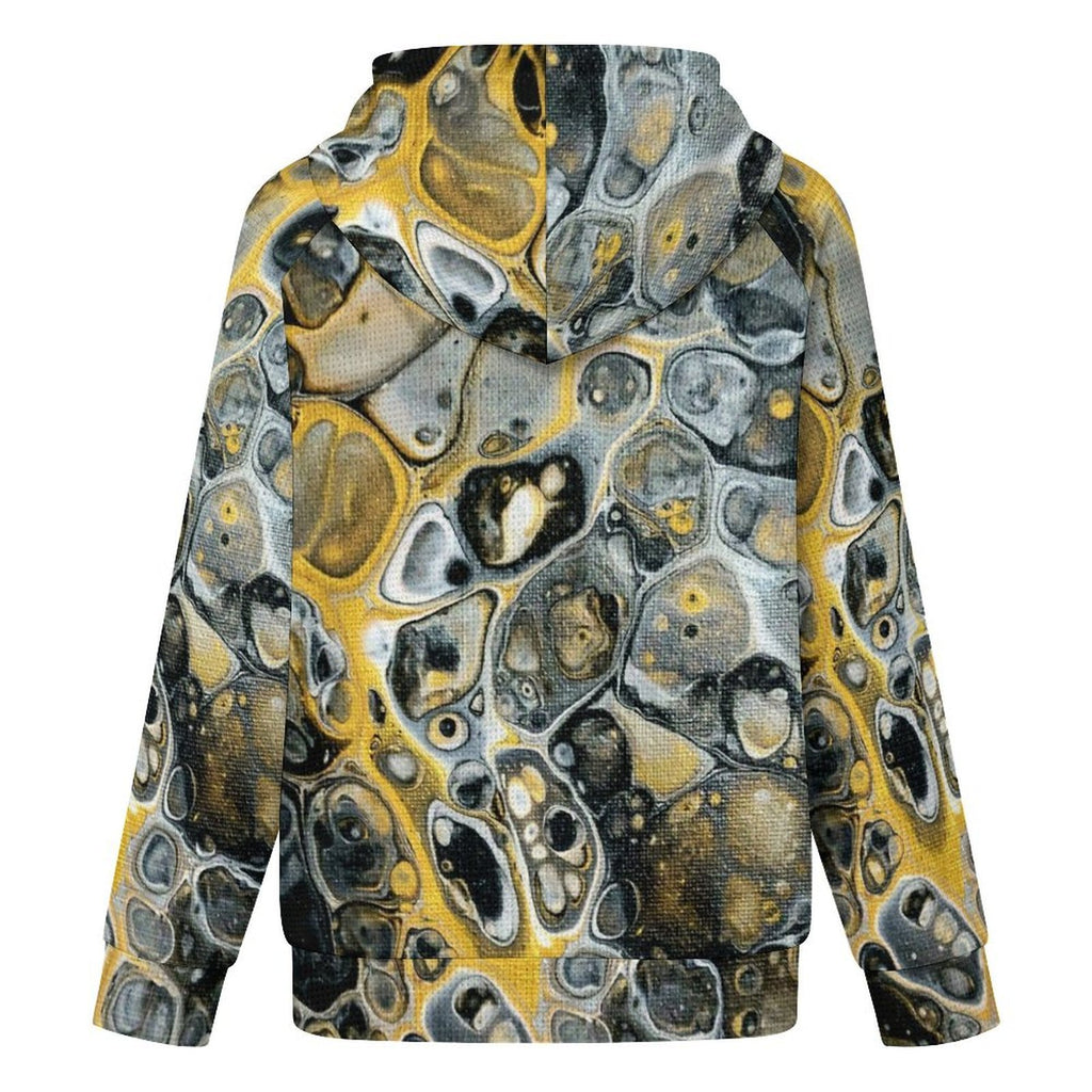 Stone Art - Women's Full-zip Hoodie with Drawstring