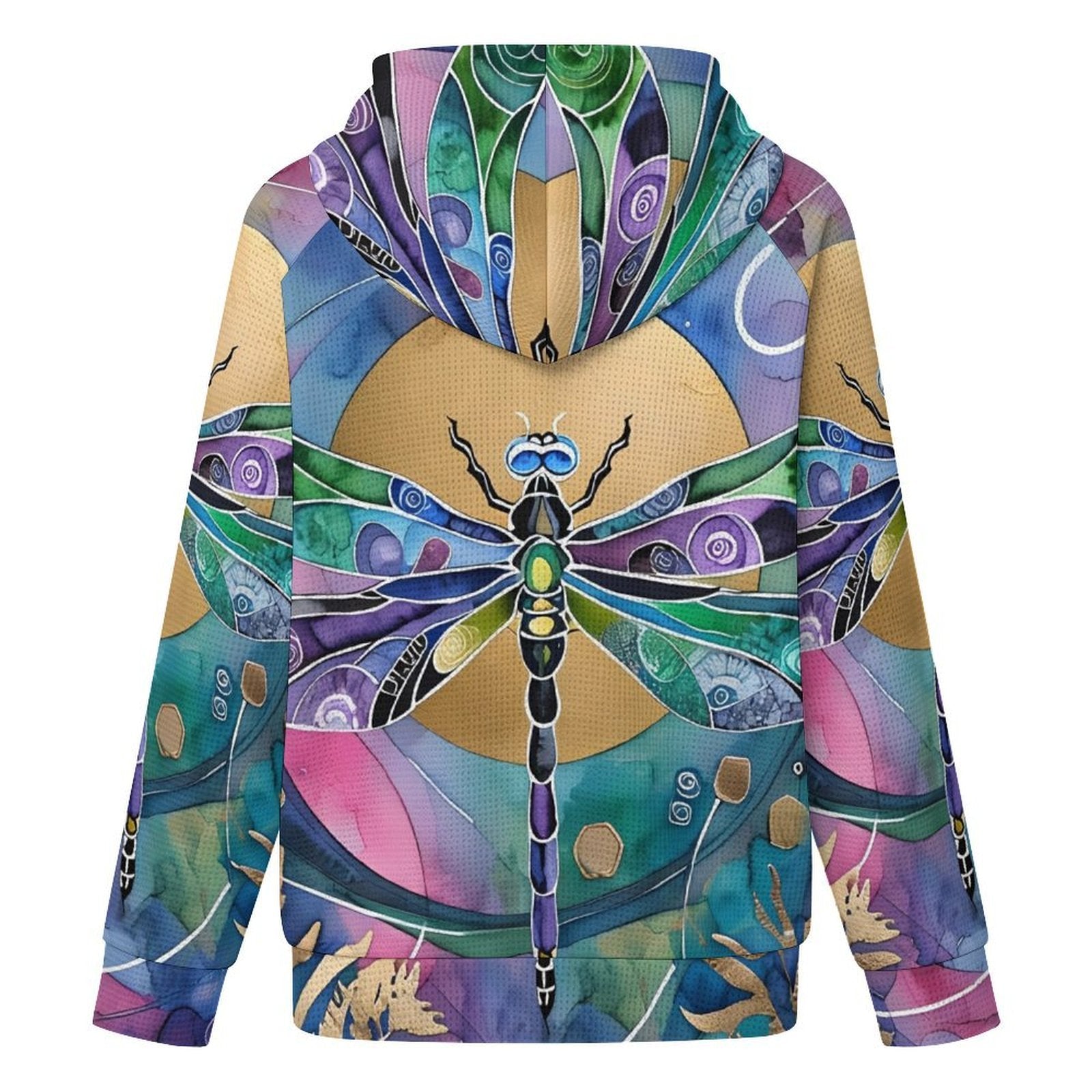 Dragonfly Sun - Women's Full-zip Hoodie with Drawstring