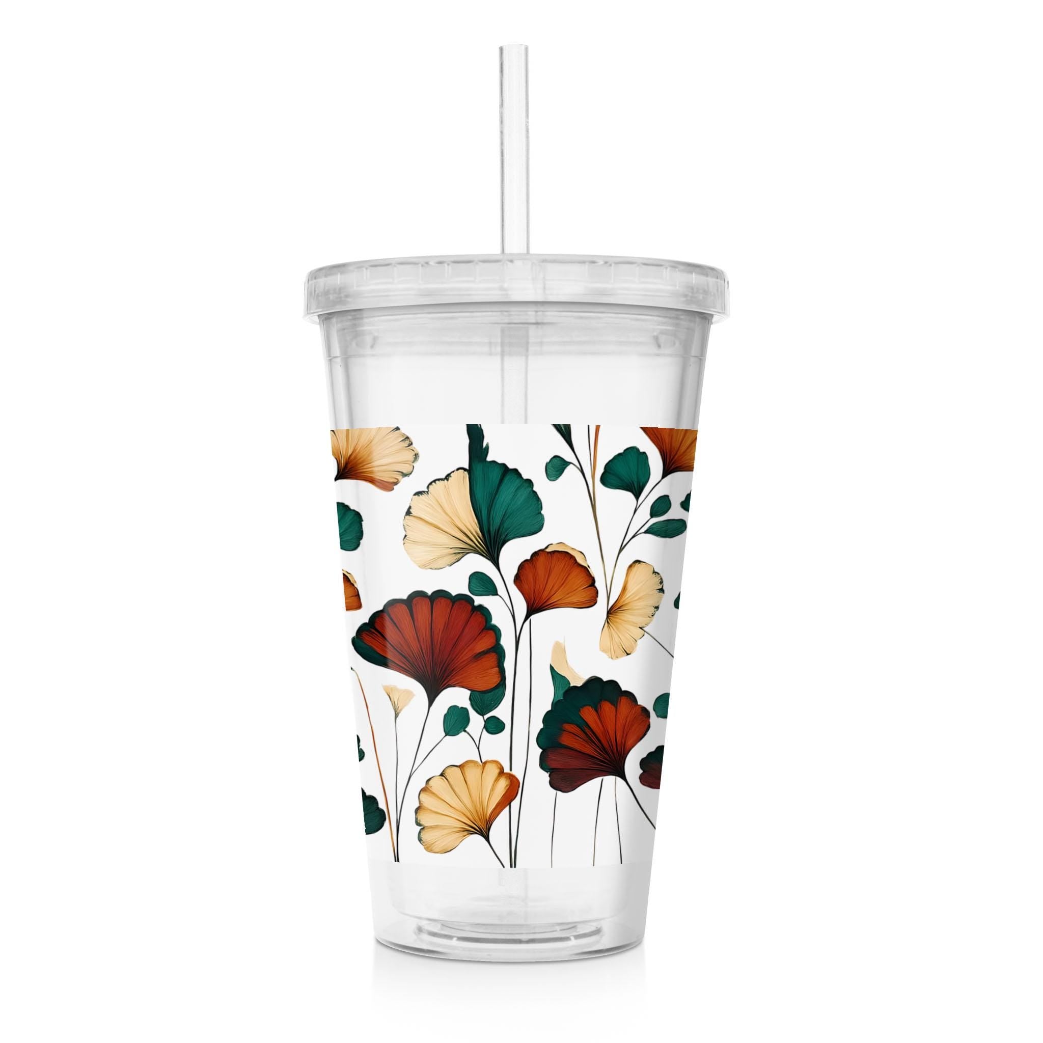 Happy Valley Pattern - Clear Acrylic Tumbler w/Straw & Lid