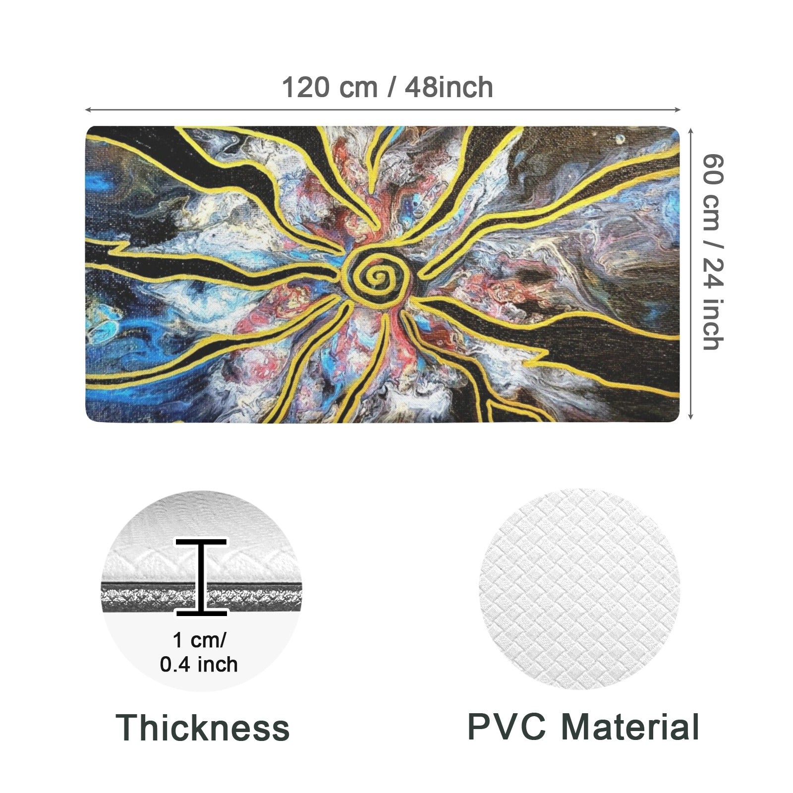 Pieces of Me PVC Anti-Fatigue Kitchen Mat 48x24inch