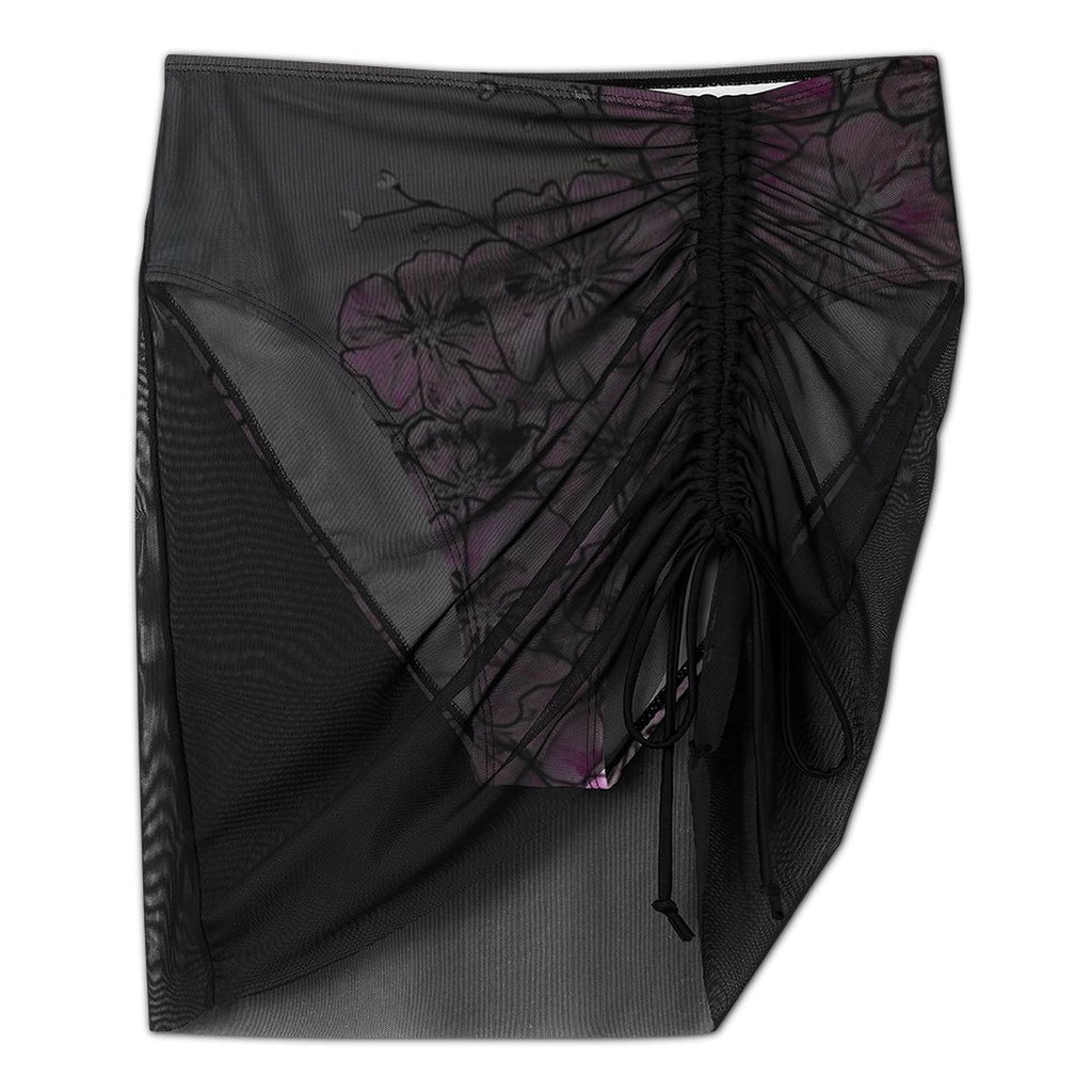 Garden of Hope - Design Women's Mesh Drawstring Skirt and Swimsuit Set