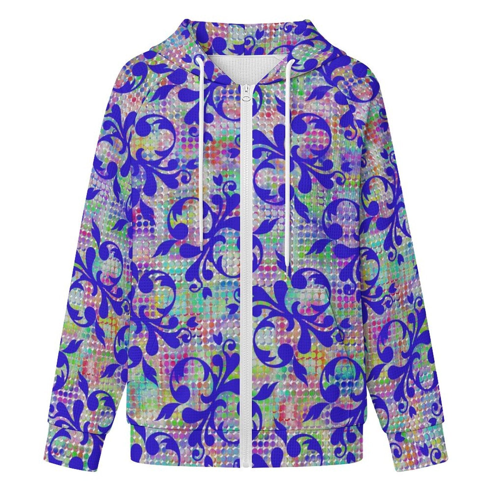 Fancy Filigree - Women's Full-zip Hoodie with Drawstring