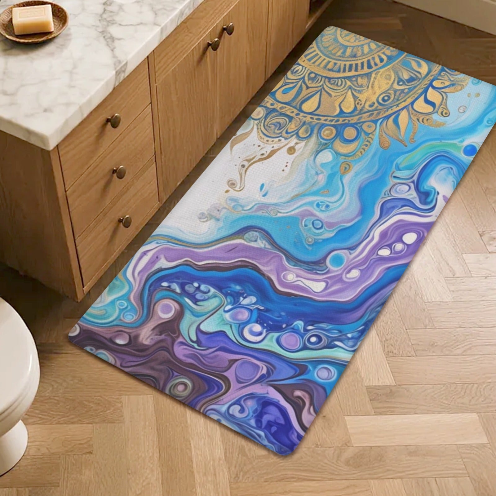 Mandala Sun PVC Anti-Fatigue Kitchen Mat 48x24inch
