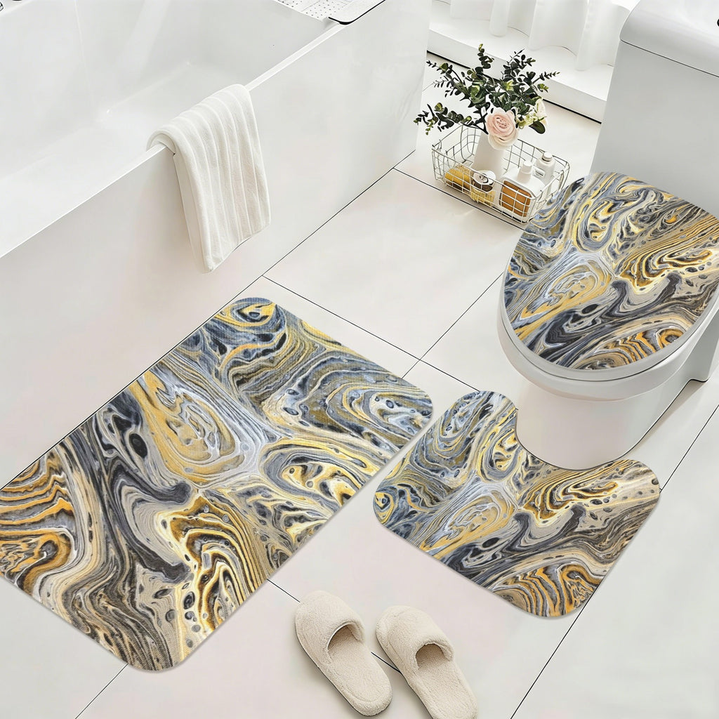 Metallurgy 3-Piece Bathroom Rug Set