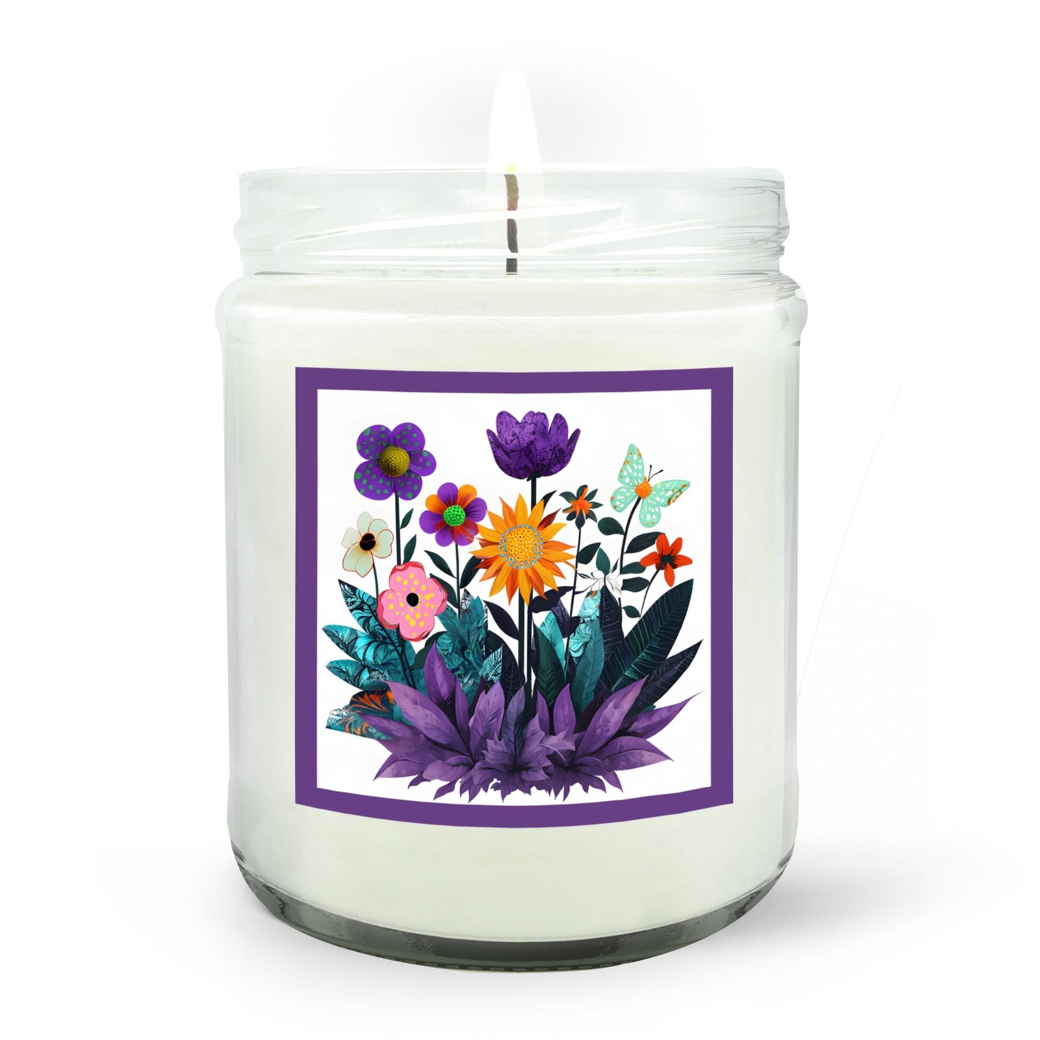 Abstract Purple Garden - Soy Wax Candle
