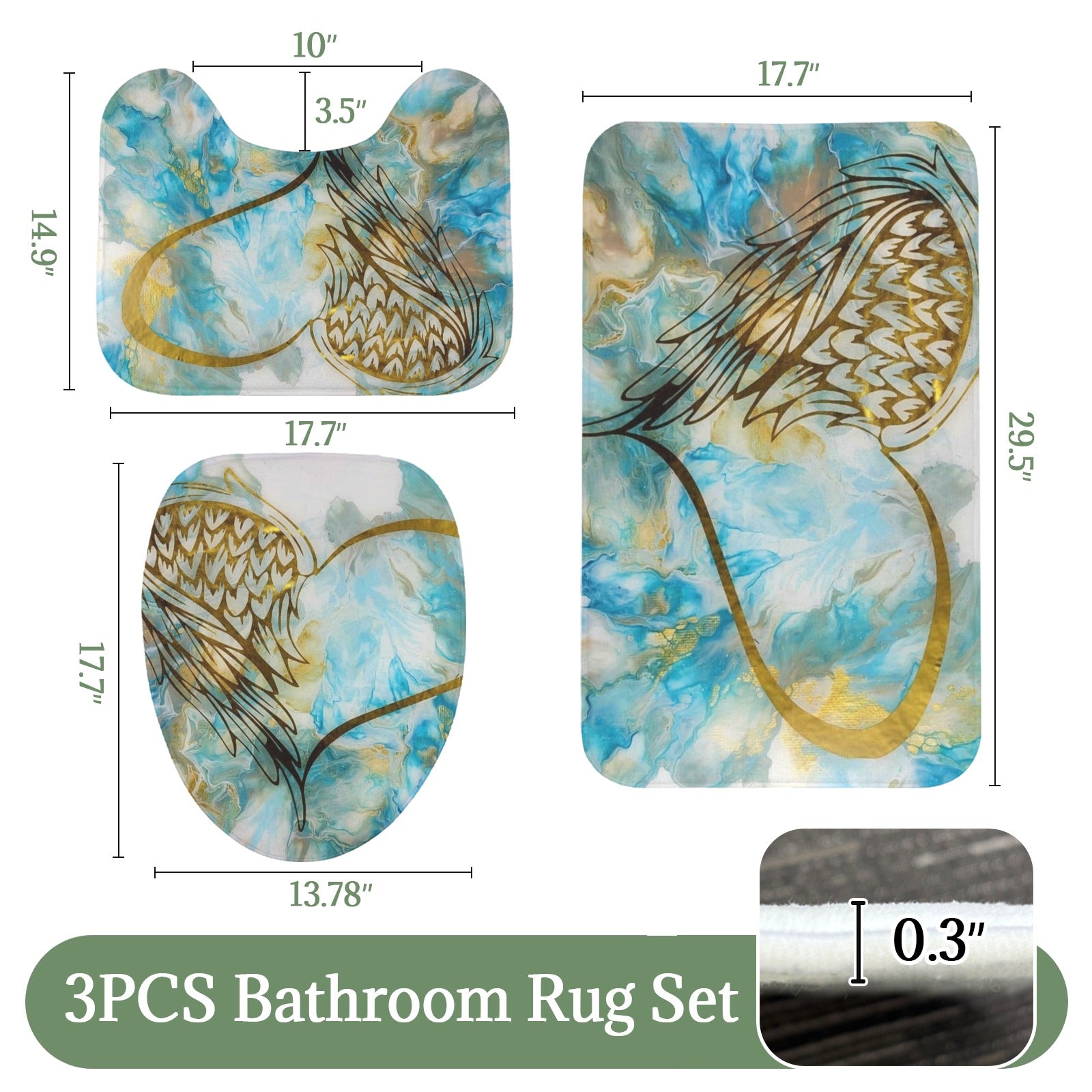 My Guardian 3-Piece Bathroom Rug Set