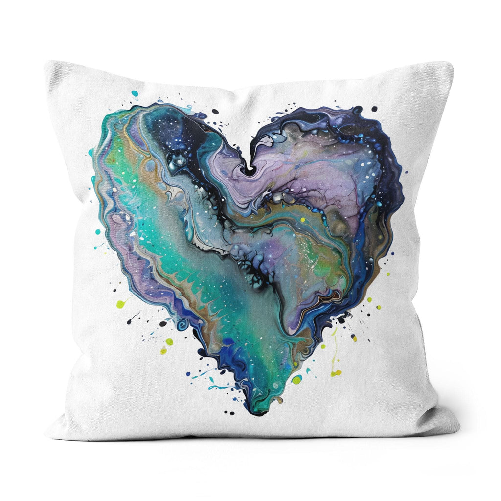 Fluid Art Heart (1) - All-over Print Canvas Throw Pillow