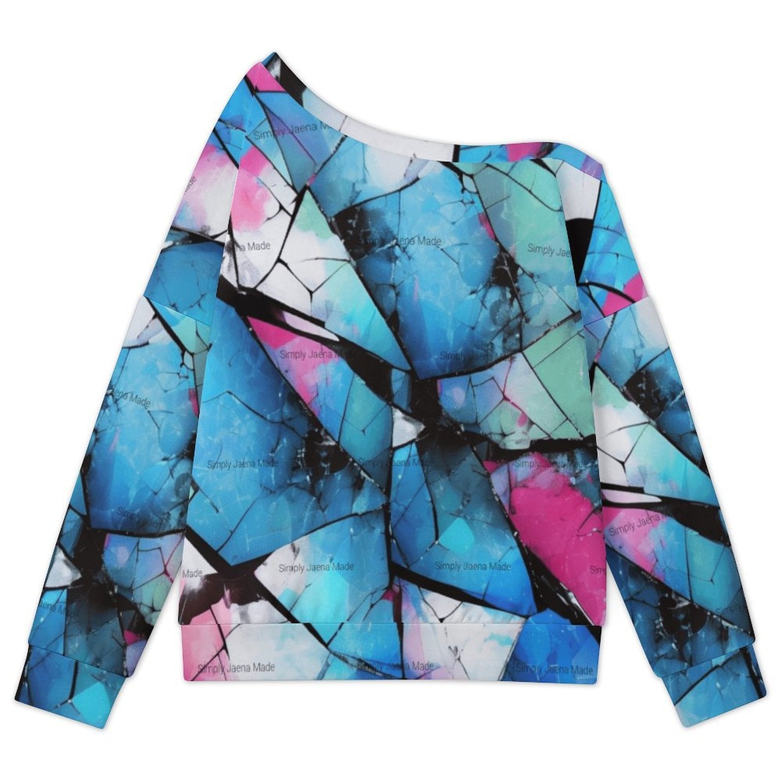 Mystical Mosaic Women's Off-shoulder Long Sleeve Sweatshirt
