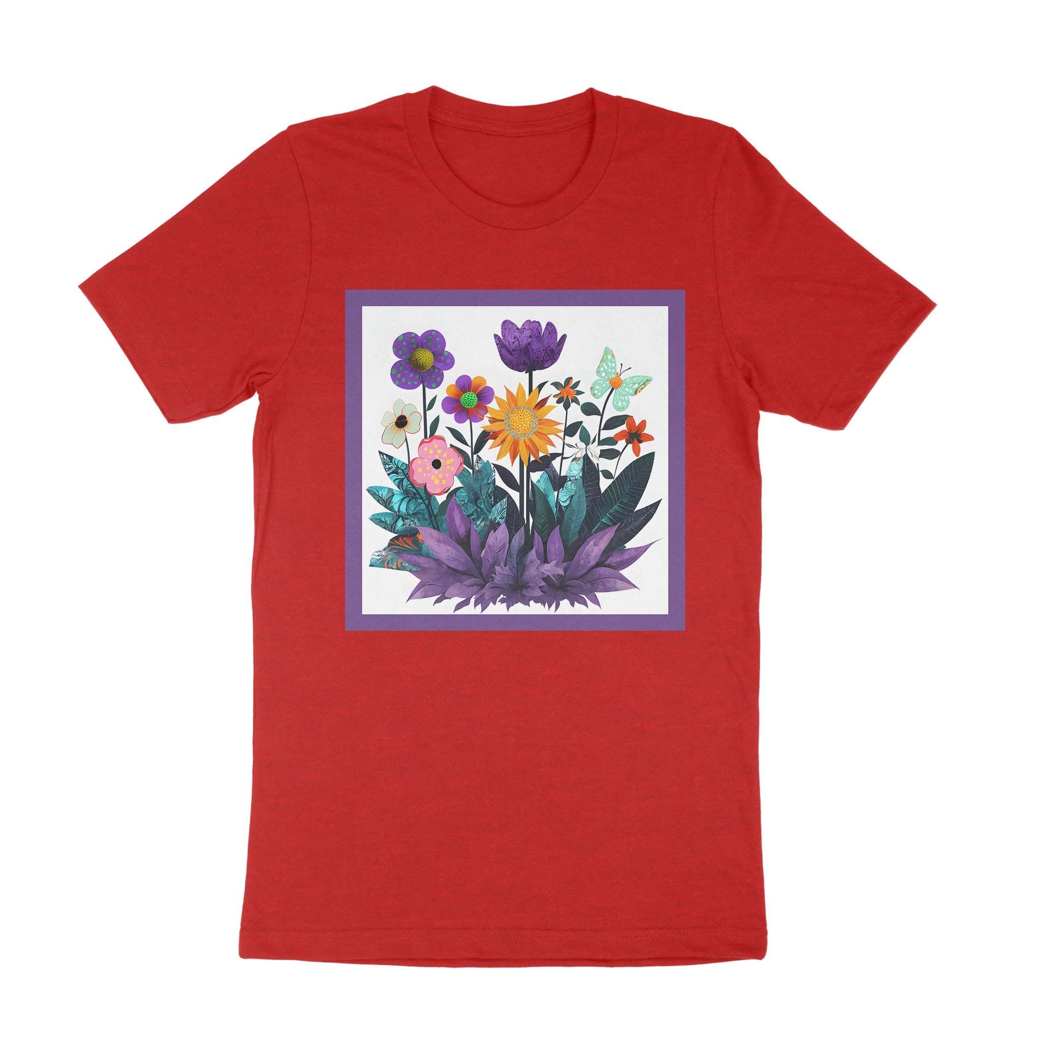 Abstract Purple Garden T-Shirt – DTFx Floral Print