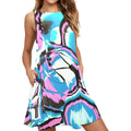 Glow Party - A-Line Dress Sleeveless A-Line Pocket Dress (Model D57)