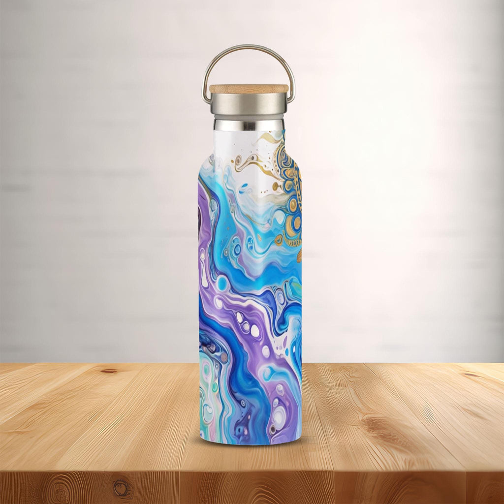Mandala Sun - Stainless Steel Water Bottle with Bamboo Lid