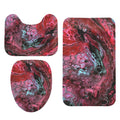 Deep Magenta 3-Piece Bathroom Rug Set