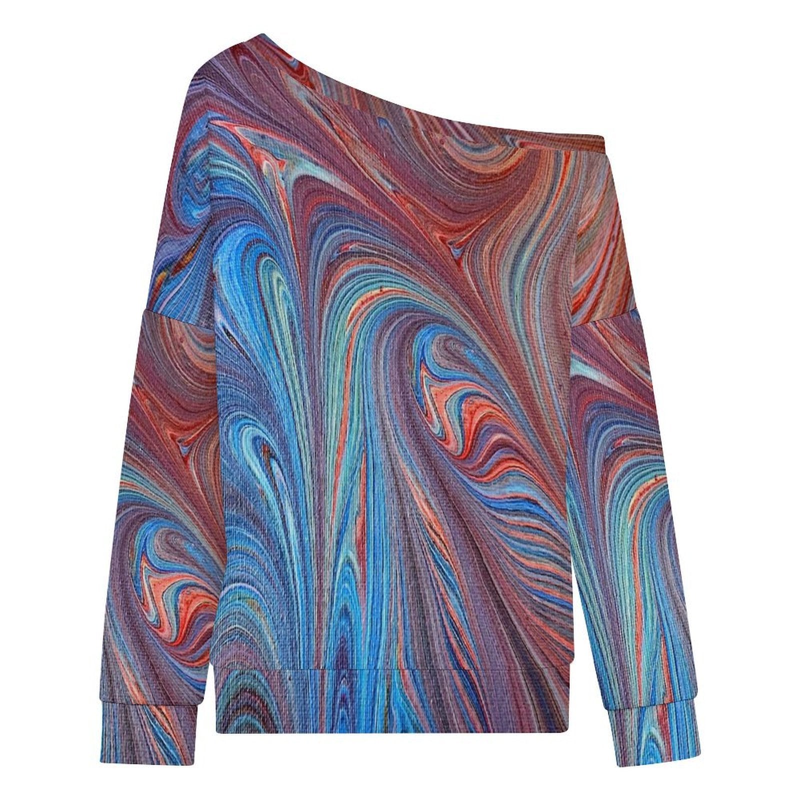 Superhero Women's Off-shoulder Long Sleeve Sweatshirt
