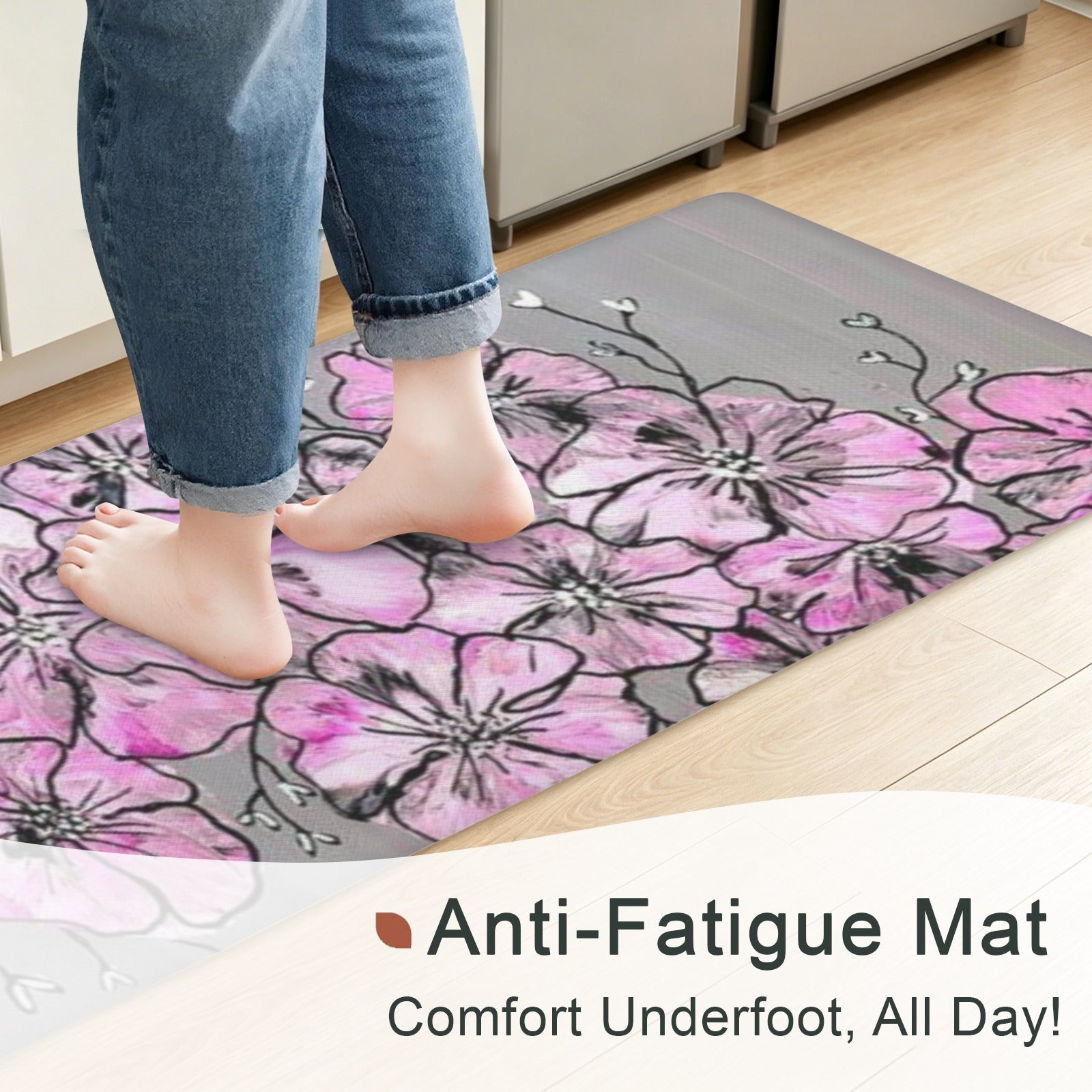 Garden of Hope PVC Anti-Fatigue Kitchen Mat 71x24inch