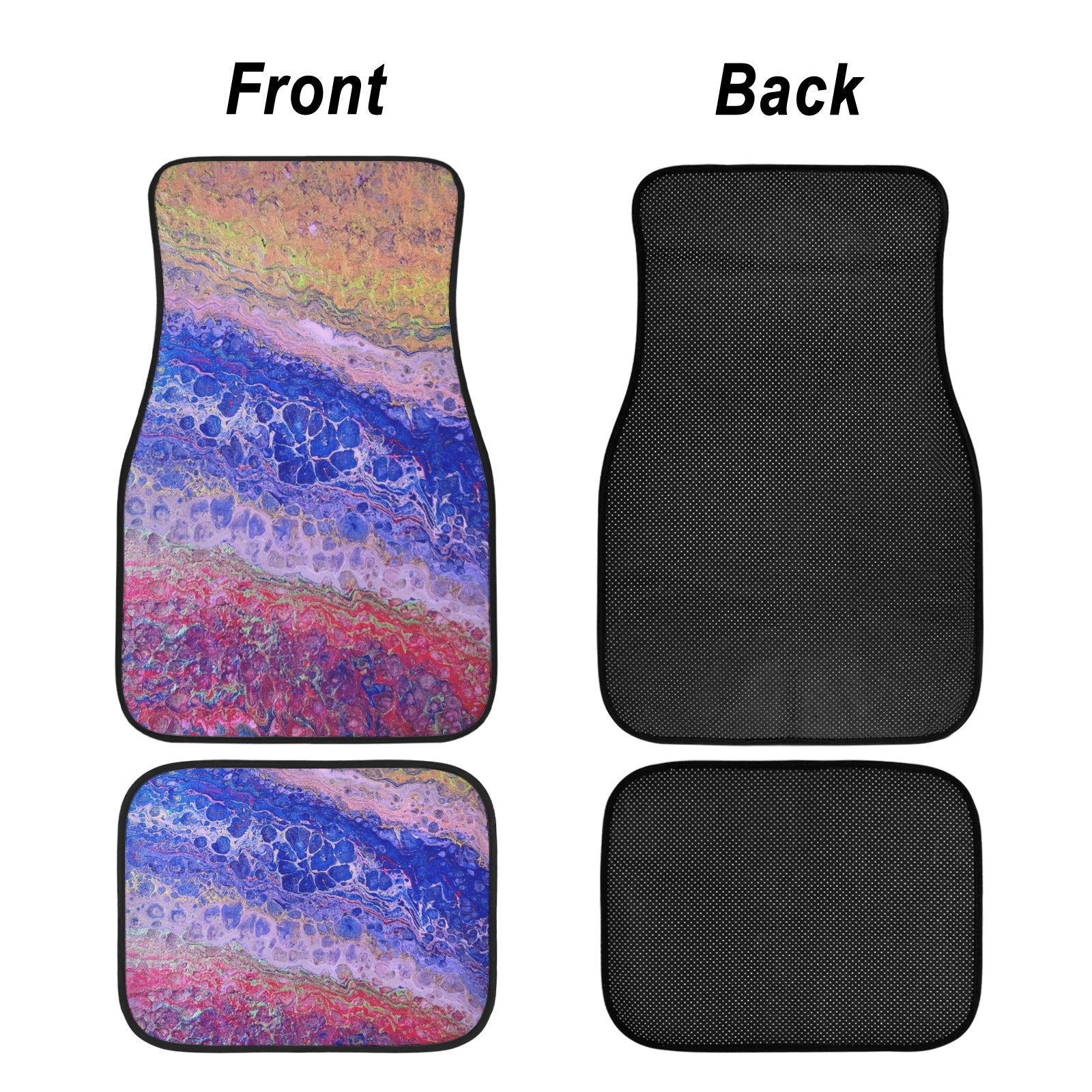 Tie Dye Delight 4-Piece Car Floor Mats