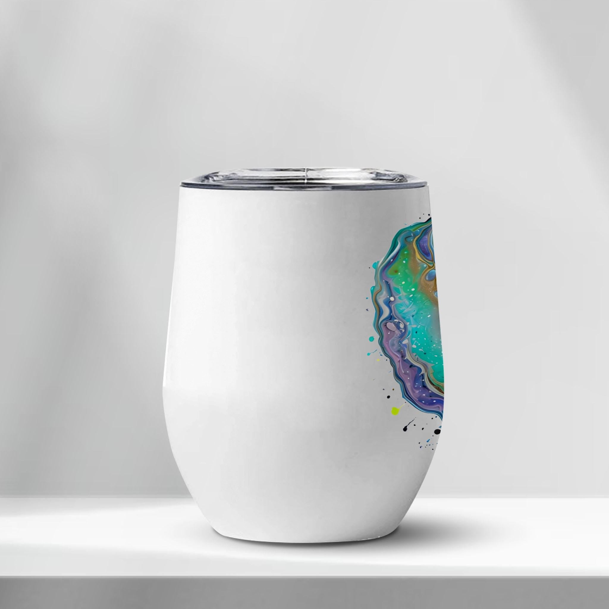 Fluid Art Heart - Edge-to-Edge Wine Tumbler
