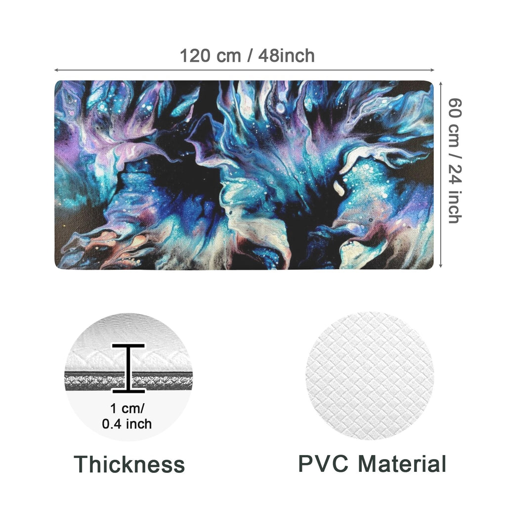 Teal Delight PVC Anti-Fatigue Kitchen Mat 48x24inch