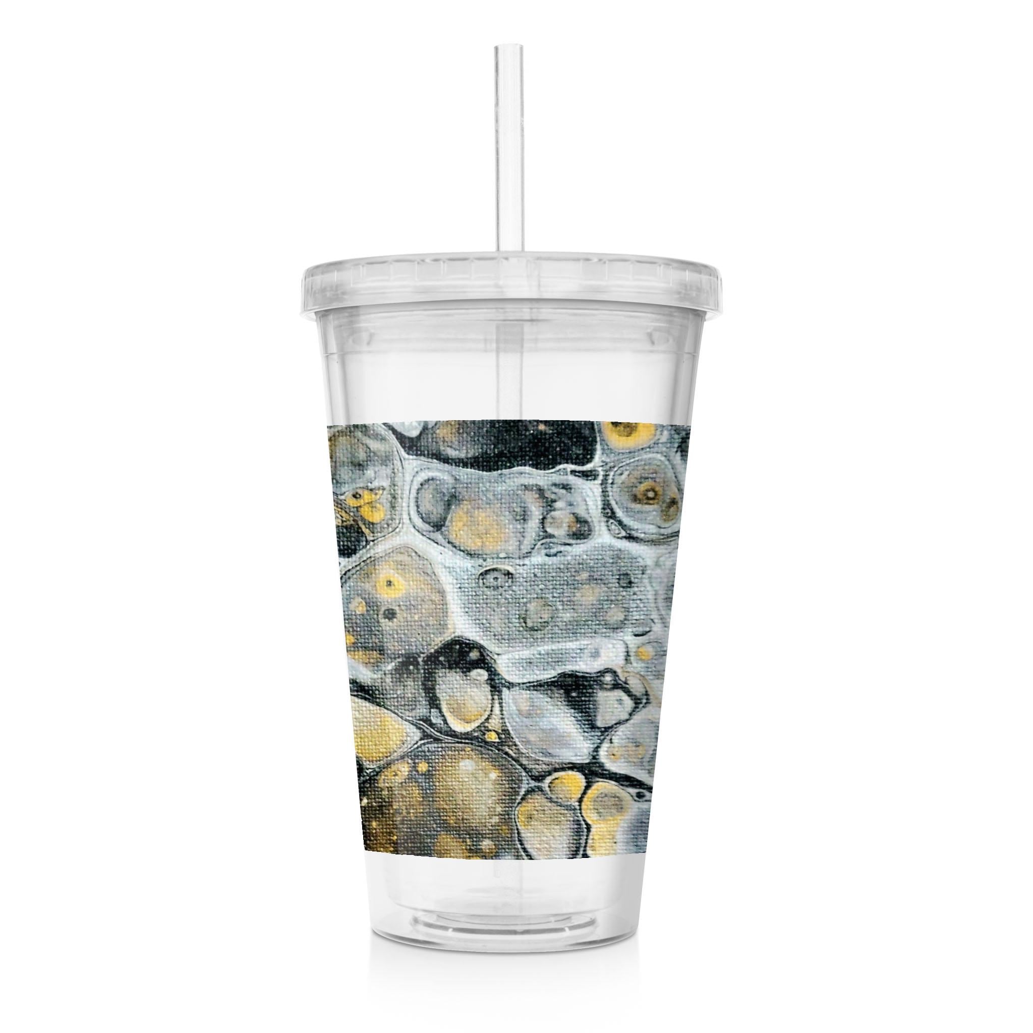 Stone Art - Clear Acrylic Tumbler w/Straw & Lid