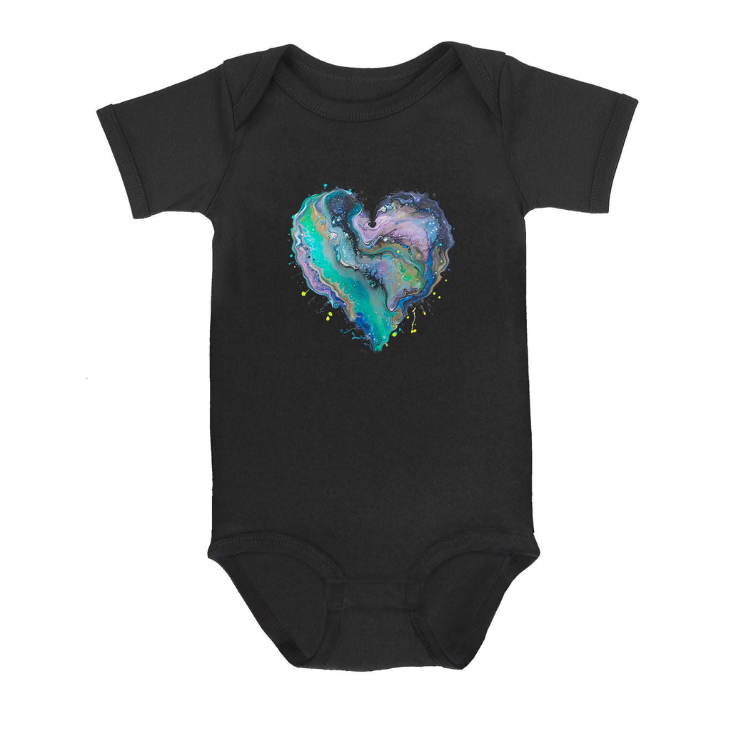Fluid Art Heart (1) - Baby Onesie