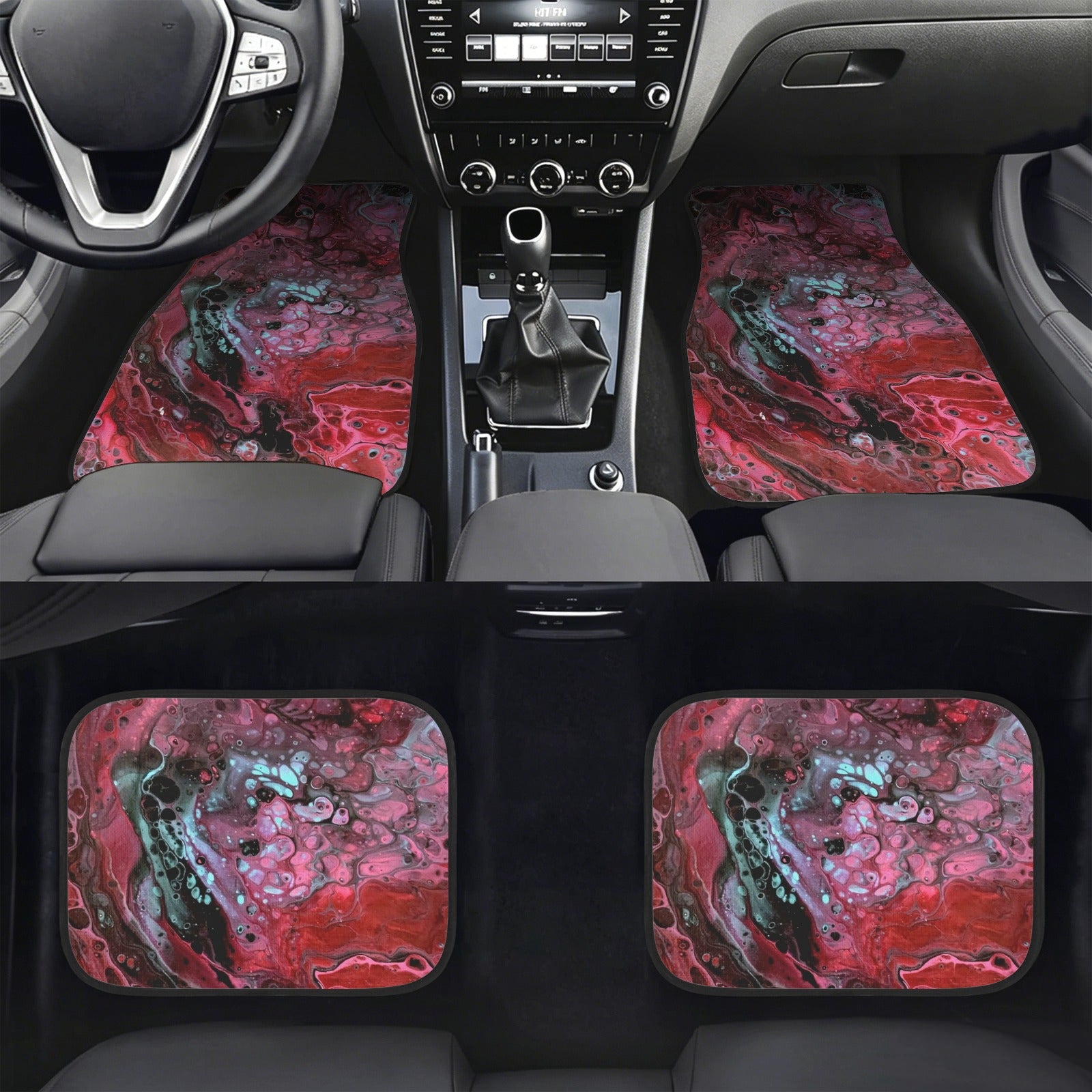 Deep Magenta 4-Piece Car Floor Mats