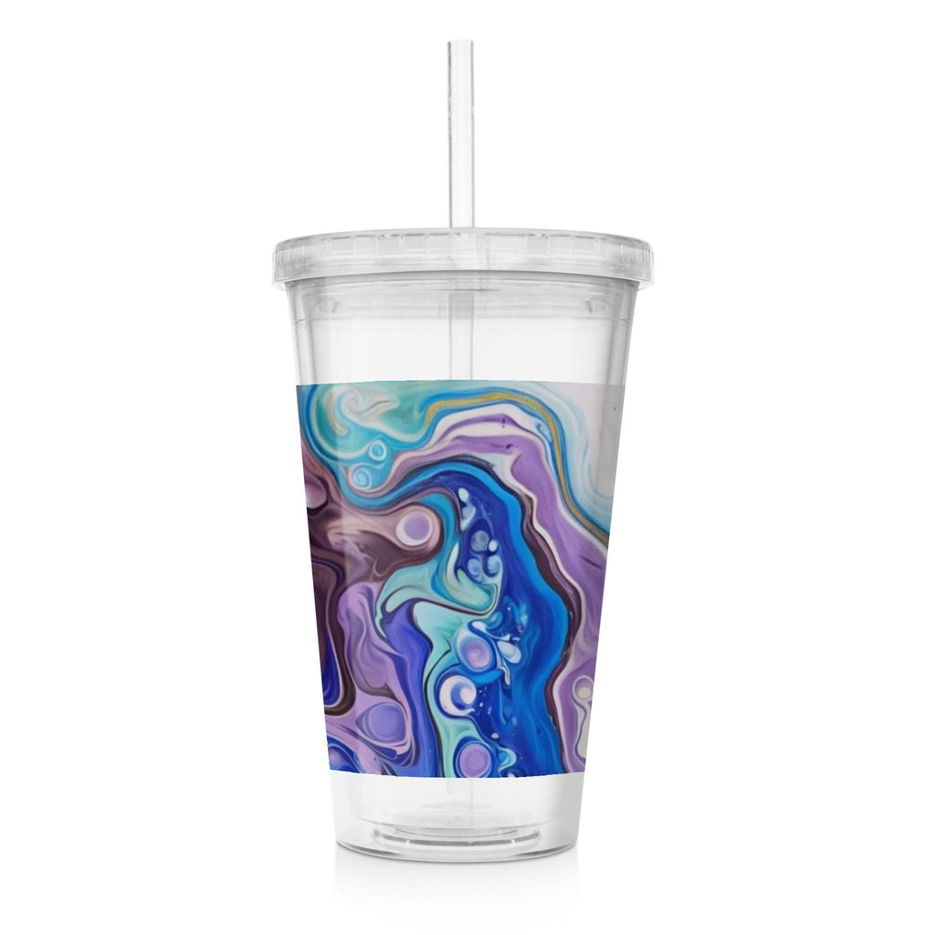 Mandala Sun - Clear Acrylic Tumbler w/Straw & Lid
