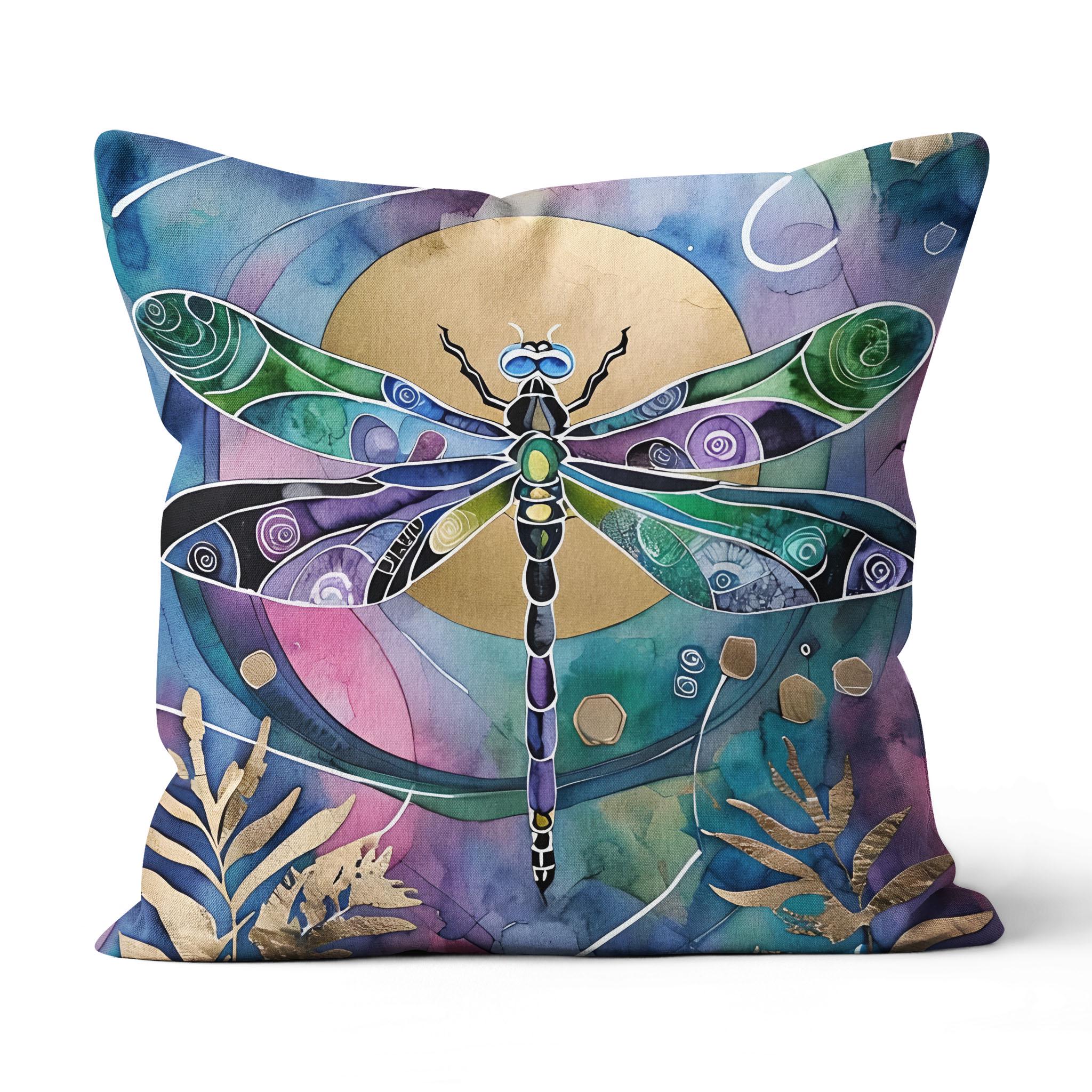 Dragonfly Sun - Canvas Throw Pillow Case