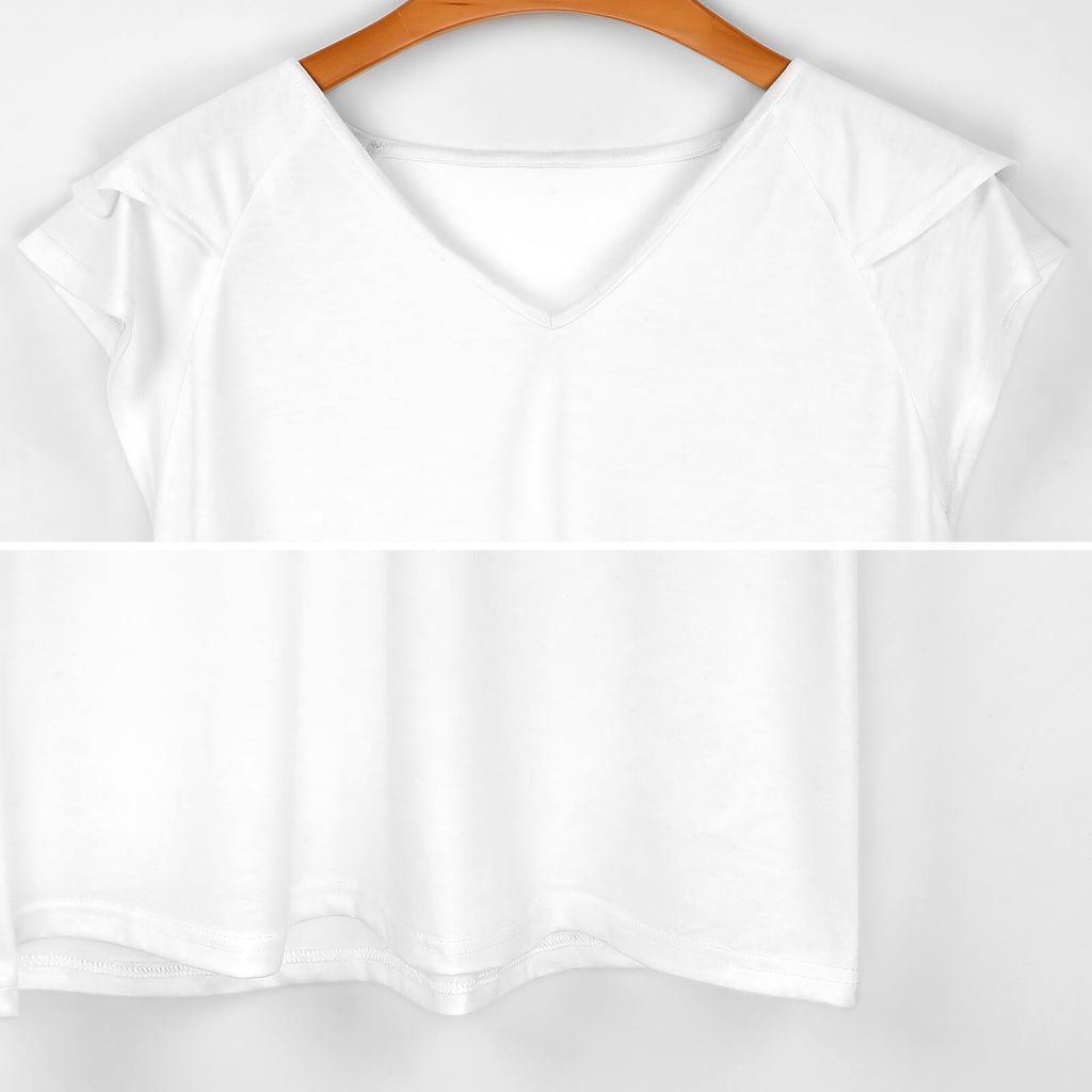 Mystical Mosaic - Women's Ruffle Sleeve V-Neck T-Shirt