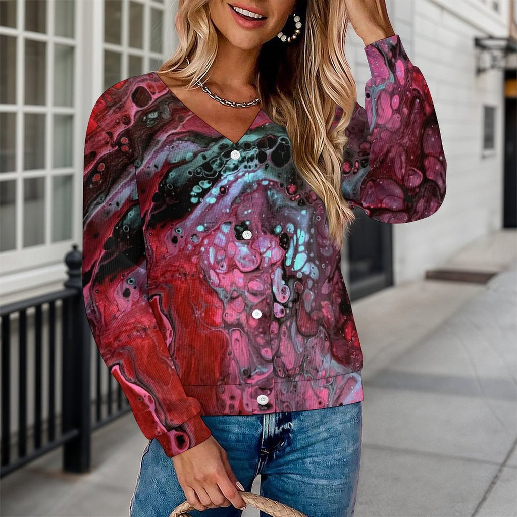 Deep Magenta - Women's Cardigan