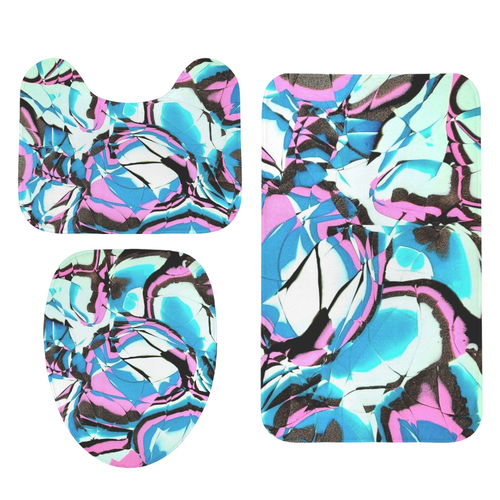 Glow Party 3-Piece Bathroom Rug Set
