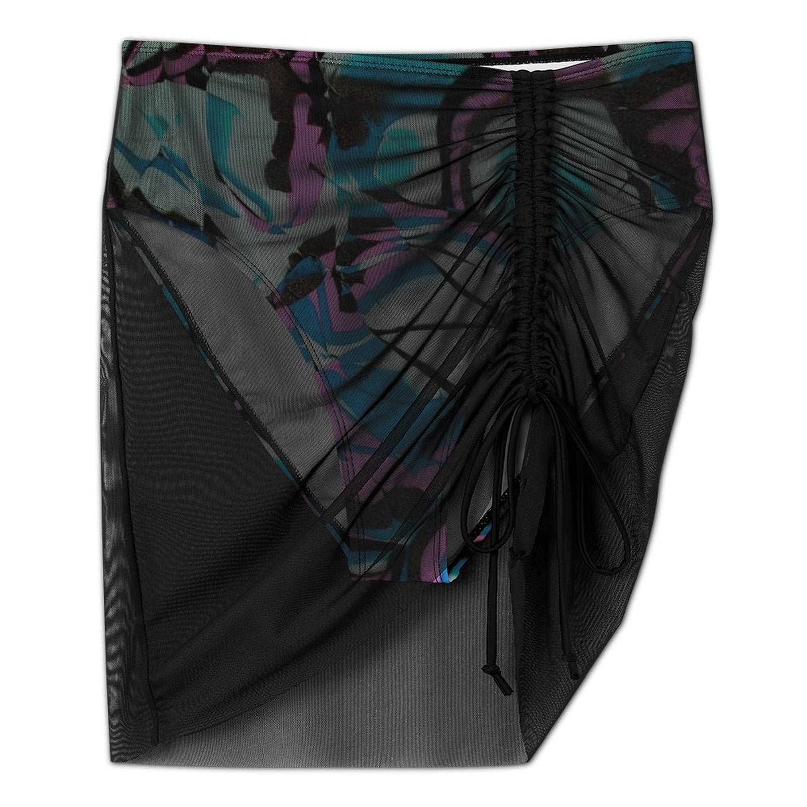 Glow Party - Design Women's Mesh Drawstring Skirt and Swimsuit Set
