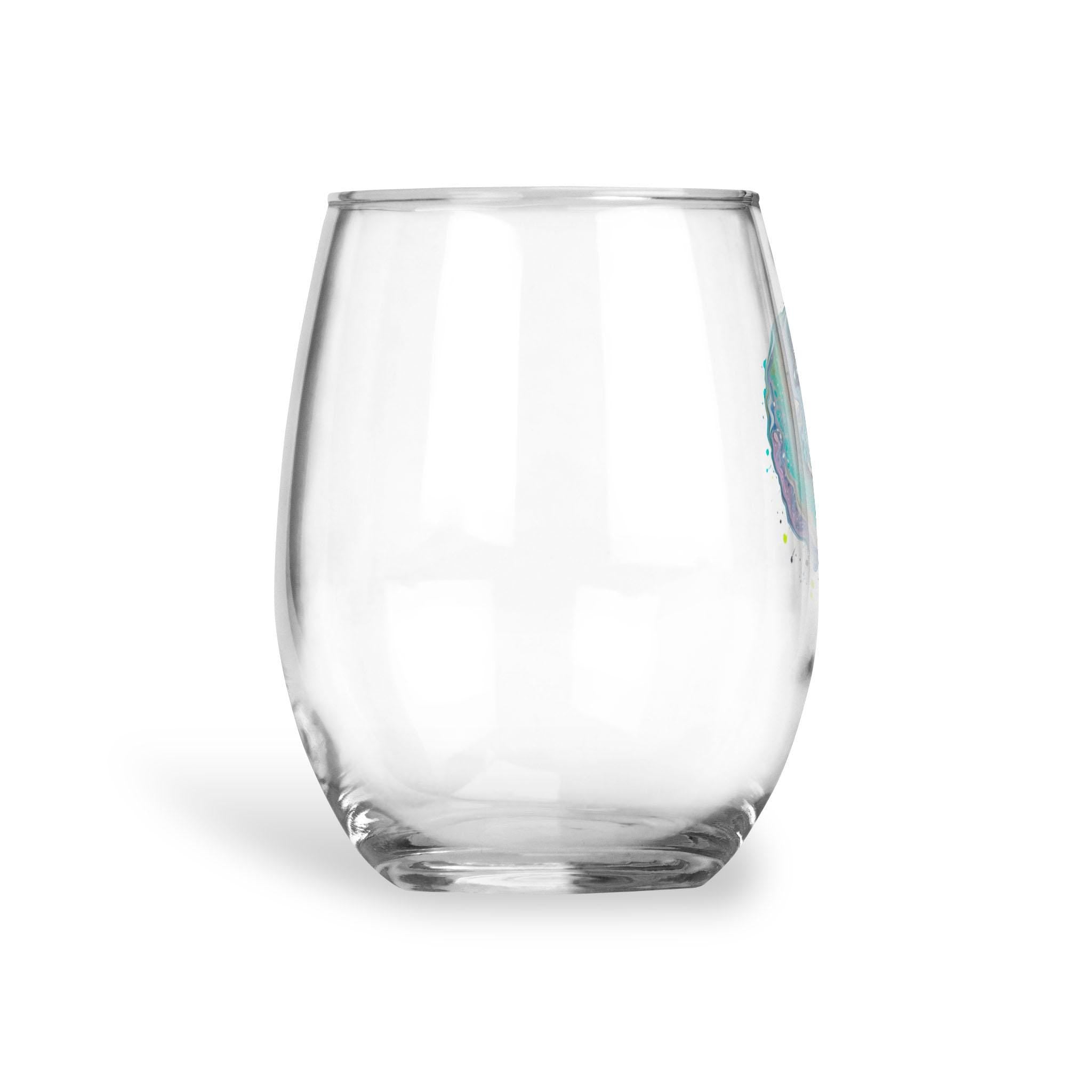 Fluid Art Heart - Wine Glass