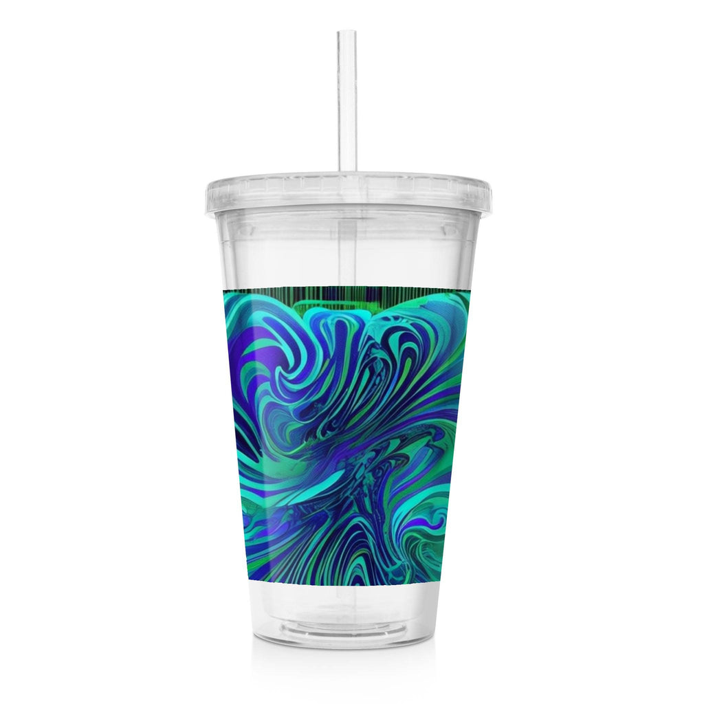 Dreamy Spirals - Clear Acrylic Tumbler w/Straw & Lid