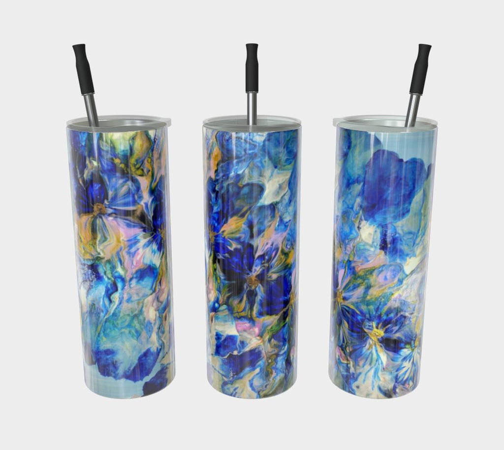 Royal Blue Garden Stainless Steel Tumbler