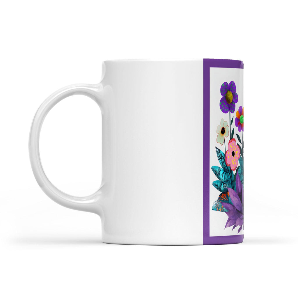 Abstract Purple Garden - White Edge-to-Edge Mug (New)