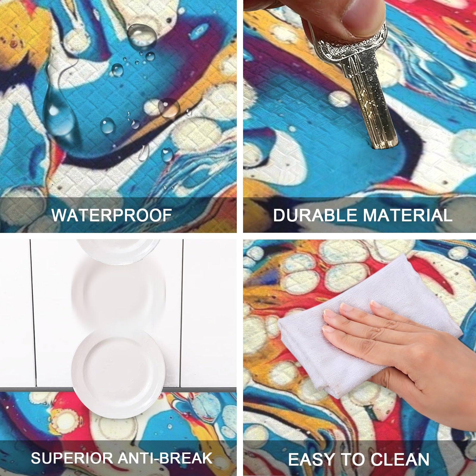 Color Me Happy PVC Anti-Fatigue Kitchen Mat 71x24inch