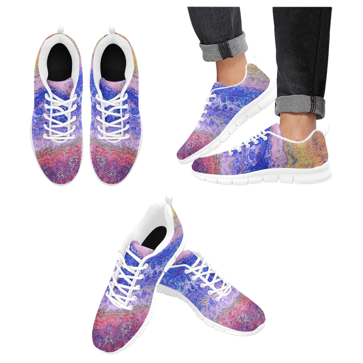 Tie-Dye Delight - Men's Breathable Running Shoes