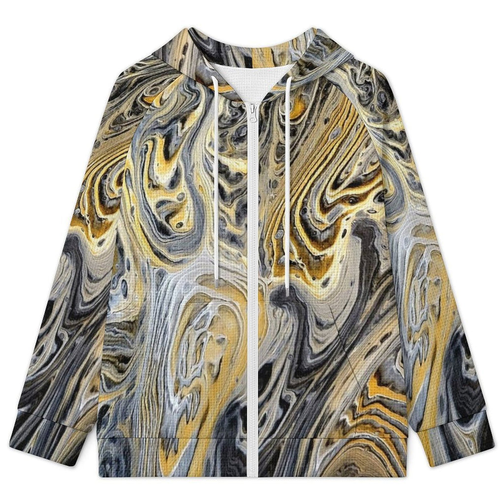 Metallurgy - Women's Full-zip Hoodie with Drawstring