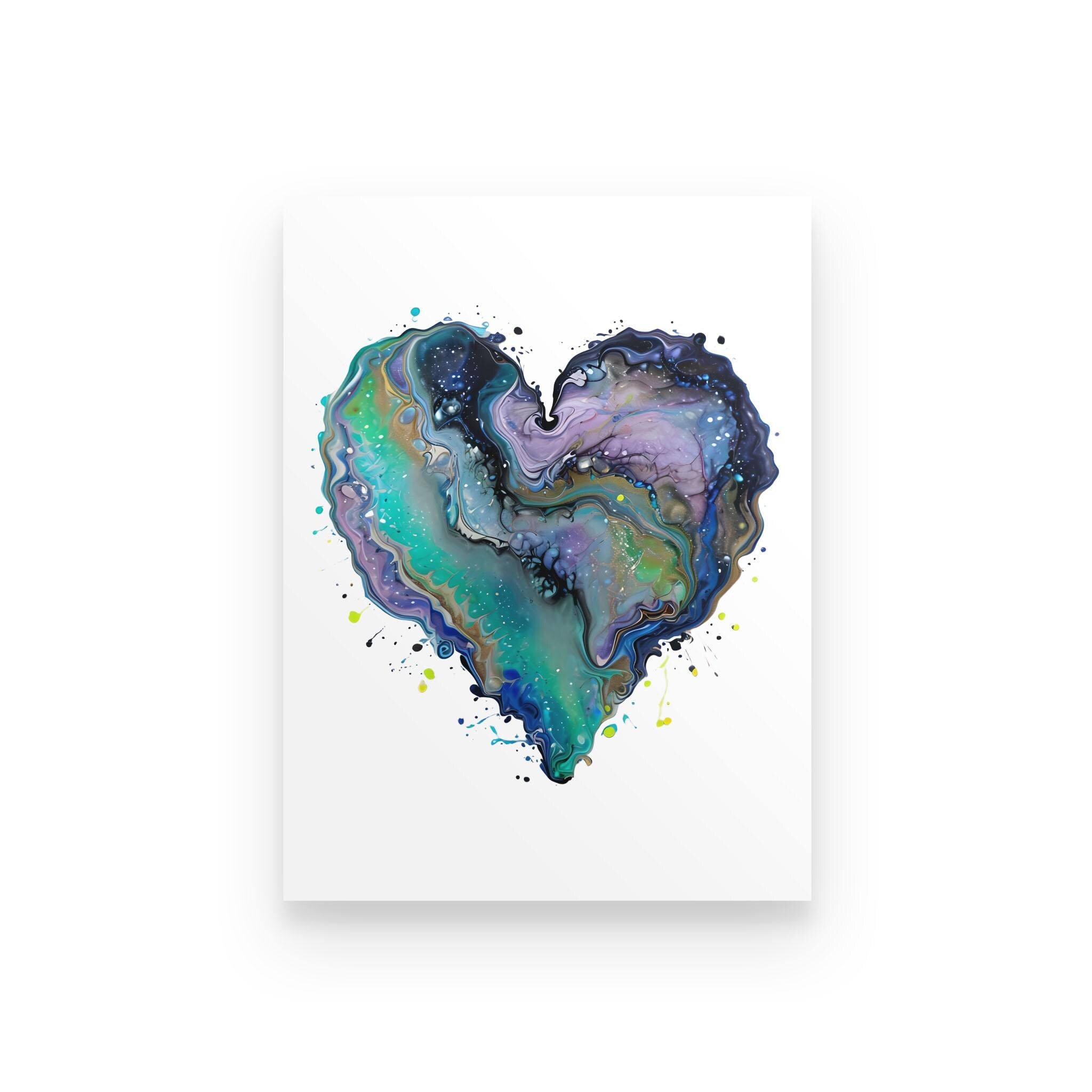 Fluid Art Heart Poster – Modern Home Decor