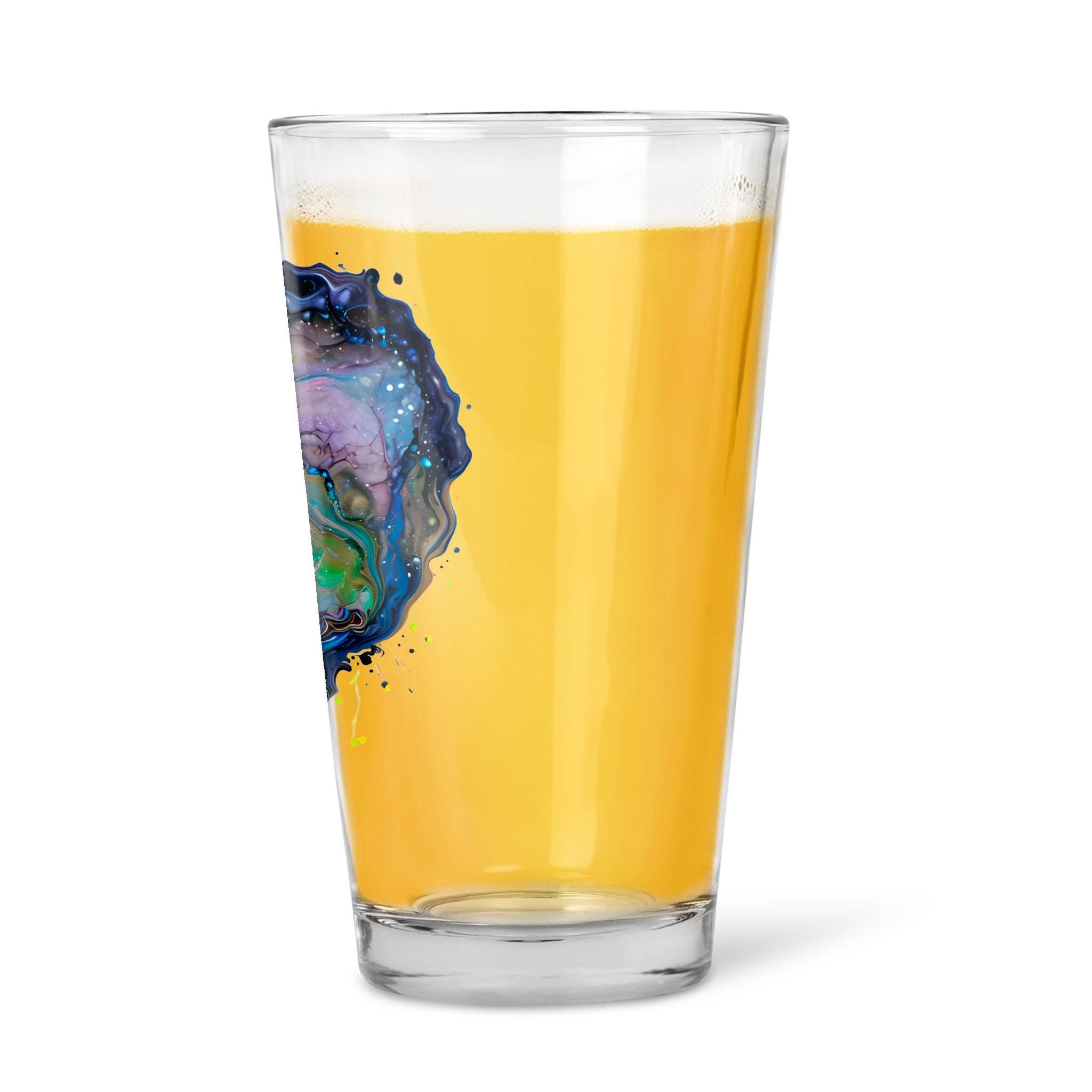 Fluid Art Heart - 16oz Pint Beer Glass