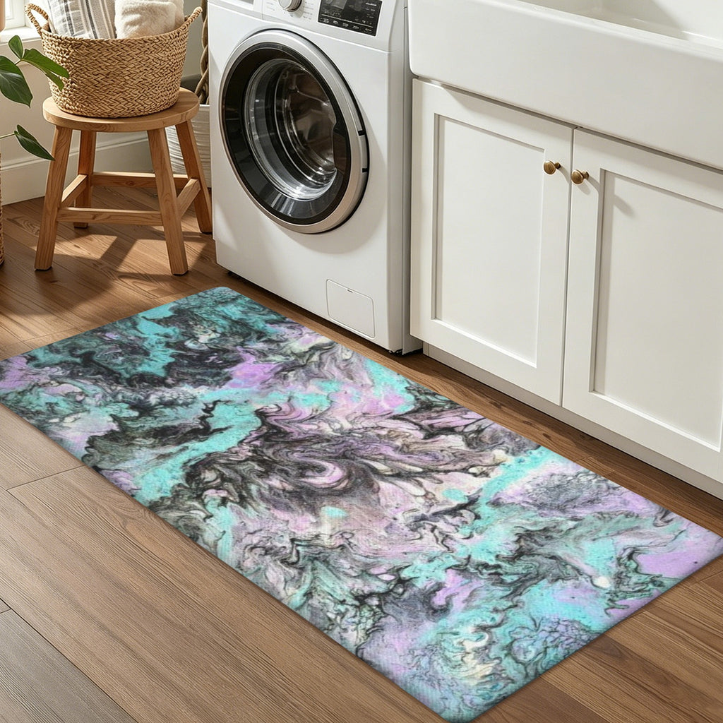 Turquoise Splash PVC Anti-Fatigue Kitchen Mat 48x24inch