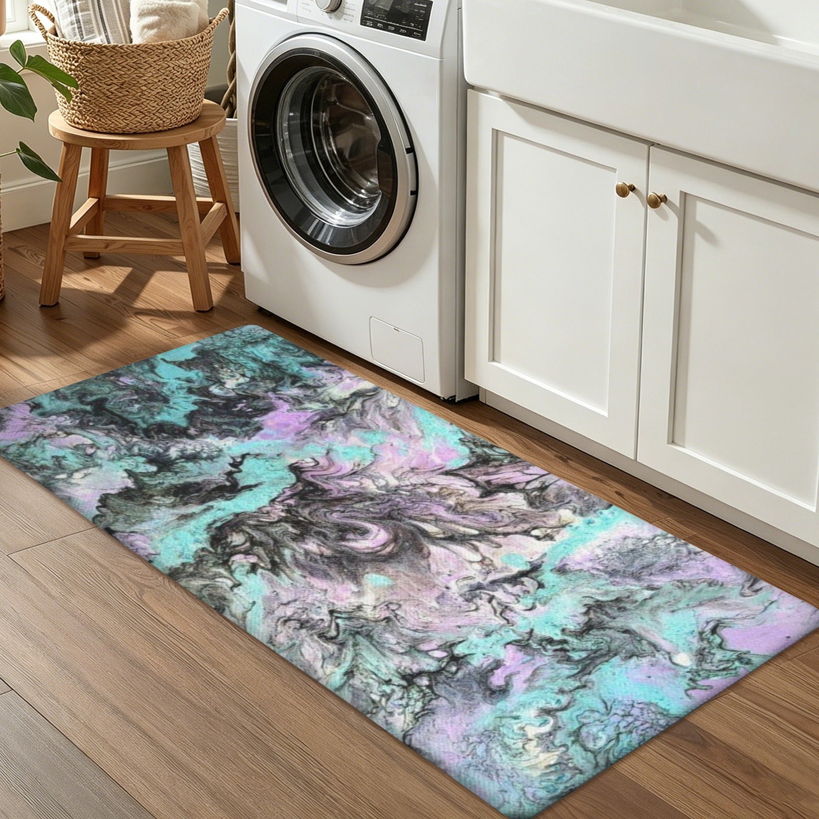Turquoise Splash PVC Anti-Fatigue Kitchen Mat 48x24inch