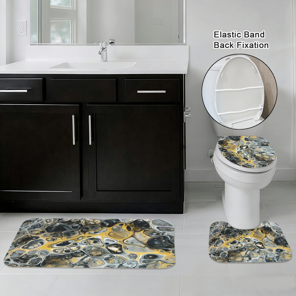 Stone Art 3-Piece Bathroom Rug Set