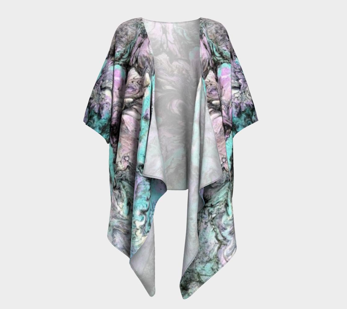 Turquoise Splash Draped Kimono