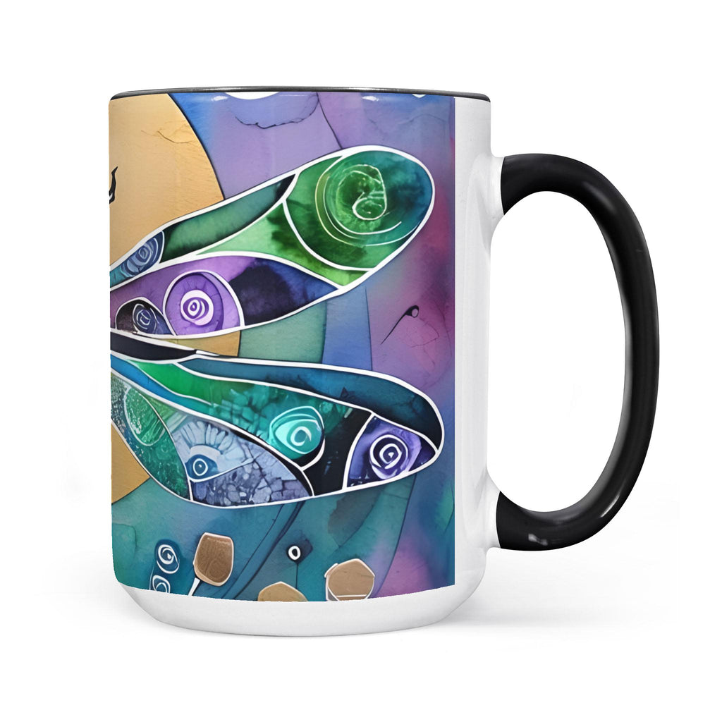 Dragonfly Sun - Accent Edge-to-Edge Mug