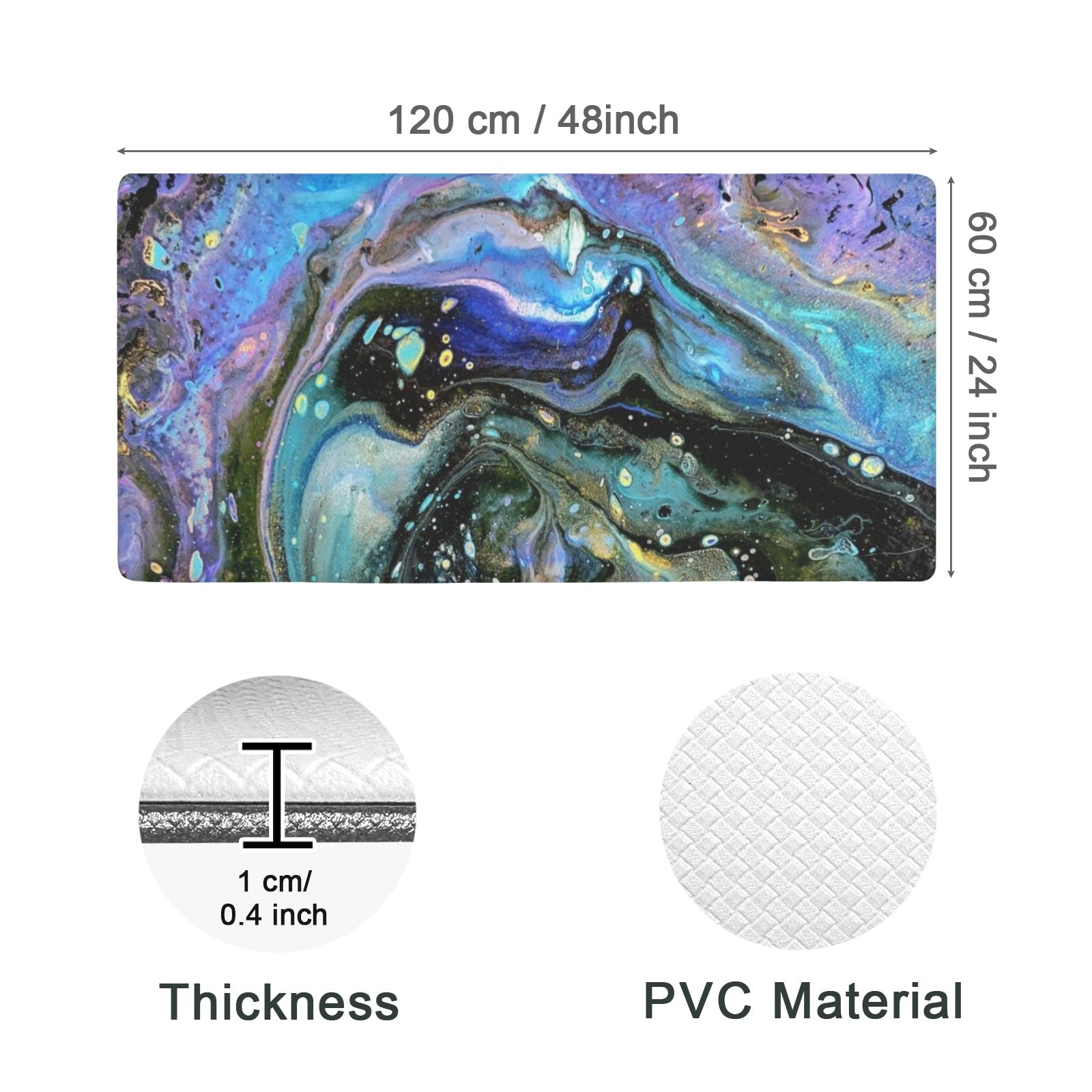 The Face PVC Anti-Fatigue Kitchen Mat 48x24inch