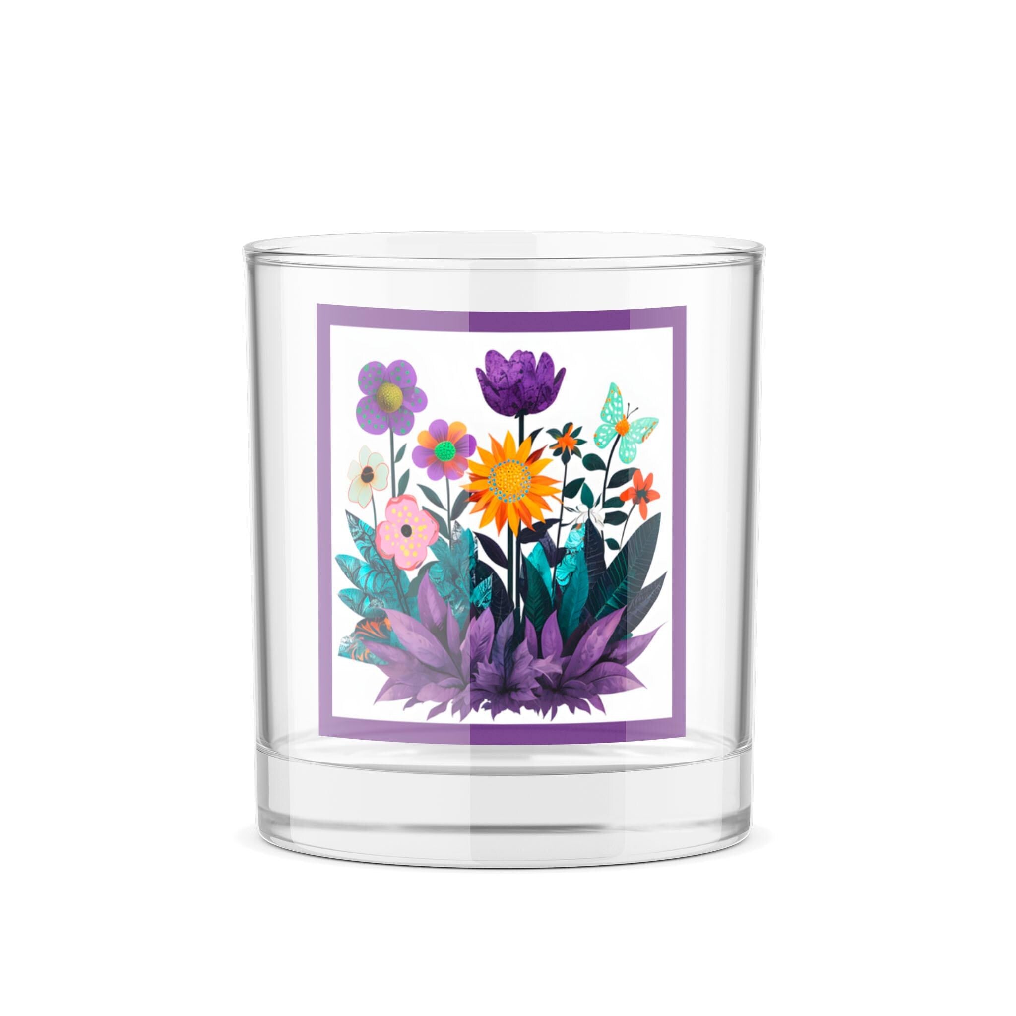 Abstract Purple Garden - Whiskey Glass